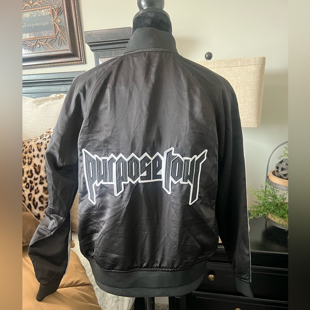 Black Justin Bieber Purpose Tour Bomber Jacket